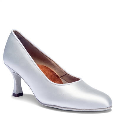 Style IDS ICS Round Toe White Satin - Women's Dance Shoes | Blue Moon Ballroom Dance Supply