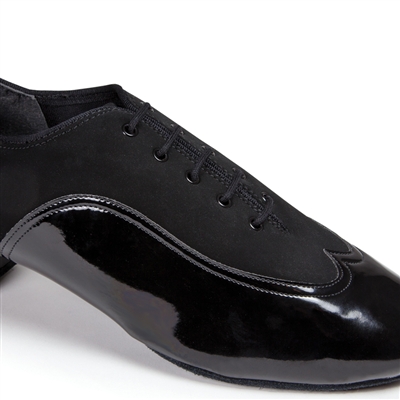 Style IDS Jones Black Suede & Black Patent - Men's Dance Shoes | Blue Moon Ballroom Dance Supply