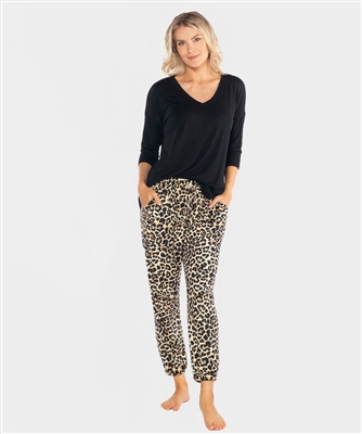 Ultra-Soft Animal Print Jogger Pant - Ladies Casualwear  | Blue Moon Ballroom Dance Supply