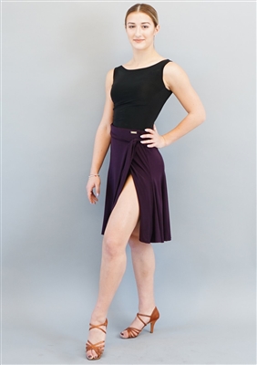Style Miari Bree Plum Wrap Short Dance Skirt - Women's Dancewear | Blue Moon Ballroom Dance Supply