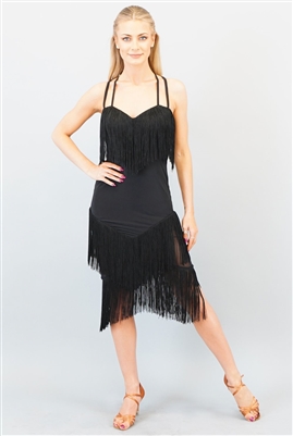 Style Miari Coco Black Fringe Dress - Women's Dancewear | Blue Moon Ballroom Dance Supply