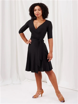 Style Klaudia Wrap Dress Black | Blue Moon Ballroom Dance Supply