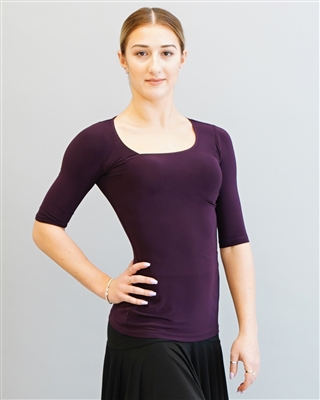 Style Rue Short Sleeve Plum Top - Dancewear | Blue Moon Ballroom Dance Supply