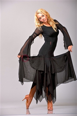 Style NS BD30 Black Sheer Ballroom Dress - Women's Dancewear | Blue Moon Ballroom Dance Supply