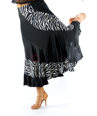 Style NS Zebra and Black Ballroom Skirt | Blue Moon Ballroom Dance Supply