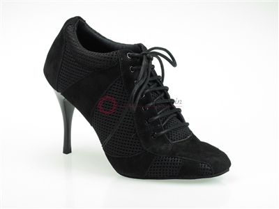 Style NS Tango Sneaker Black Net and Black Suede-B | Blue Moon Ballroom Dance Supply