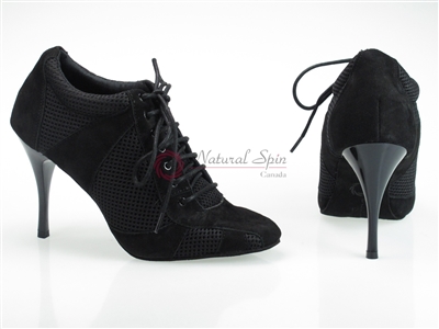 Style NS Tango Sneaker Black Net and Black Suede | Blue Moon Ballroom Dance Supply