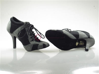 Style NS Tango Sneaker Grey Suede and Black Net-B | Blue Moon Ballroom Dance Supply