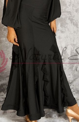 Style NS Basic Black Ruffled Ballroom Skirt | Blue Moon Ballroom Dance Supply