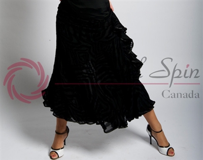 Style NS Patterned Black Ballroom Skirt | Blue Moon Ballroom Dance Supply