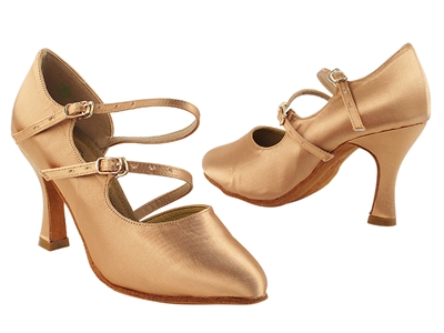 Style PP201 Tan Satin Vegan - Ladies Dance Shoes | Blue Moon Ballroom Dance Supply