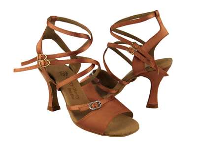 Style PP202 Tan Satin - Ladies Dance Shoes | Blue Moon Ballroom Dance Supply