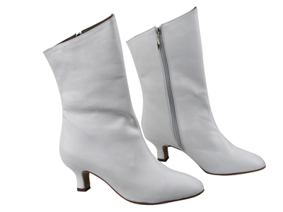 Style PP205A White Leather Ankle Boot - Dance Footwear | Blue Moon Ballroom Dance Supply