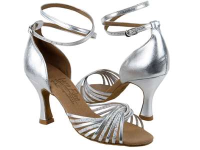 Style S1001 Silver Scale & Silver Leather - Ladies Dance Shoes | Blue Moon Ballroom Dance Supply