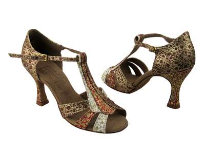 Style S2806 Copper & Red & White - Ladies Dance Shoes | Blue Moon Ballroom Dance Supply