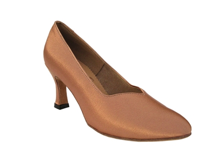 Style S9106 Tan Satin - Ladies Dance Shoes | Blue Moon Ballroom Dance Supply