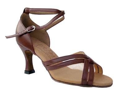 Style S9204 Dark Tan Leather - Ladies Dance Shoes | Blue Moon Ballroom Dance Supply