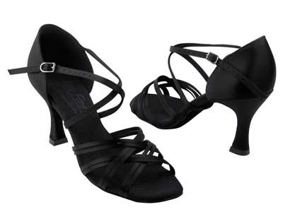 Style S92313 Black Satin - Ladies Dance Shoes | Blue Moon Ballroom Dance Supply