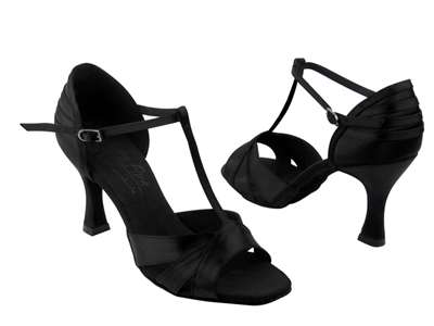 Style S92325 Black Satin - Ladies Dance Shoes | Blue Moon Ballroom Dance Supply