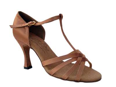 Style S9235 Tan Satin - Ladies Dance Shoes | Blue Moon Ballroom Dance Supply