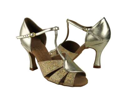 Style S9238 Gold Scale & Gold Leather - Ladies Dance Shoes | Blue Moon Ballroom Dance Supply
