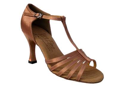 Style S9273 Tan Satin - Ladies Dance Shoes | Blue Moon Ballroom Dance Supply