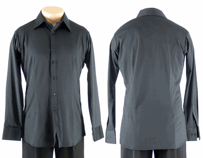 Style Robert Black Basic Ballroom Shirt - Men's Dancewear | Blue Moon Ballroom Dance Supply