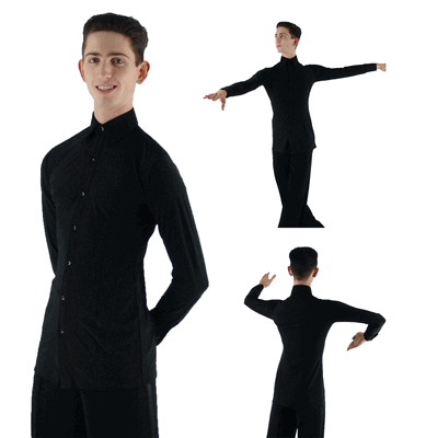 Style Arthur Black Ballroom Shirt - Men's Dancewear | Blue Moon Ballroom Dance Supply