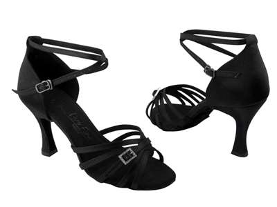 Style SERA1137 Black Satin - Ladies Dance Shoes | Blue Moon Ballroom Dance Supply