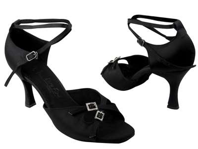 Style SERA1153 Black Satin - Ladies Dance Shoes | Blue Moon Ballroom Dance Supply