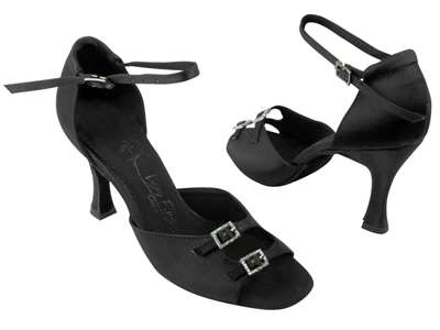 Style SERA1620 Black Satin - Ladies Dance Shoes | Blue Moon Ballroom Dance Supply