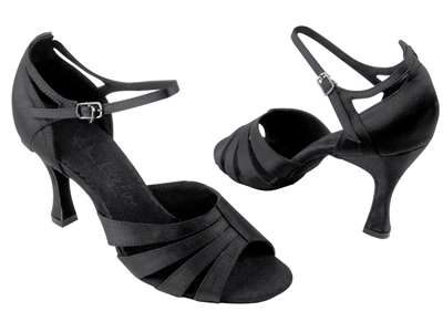 Style SERA1680 Black Satin - Ladies Dance Shoes | Blue Moon Ballroom Dance Supply