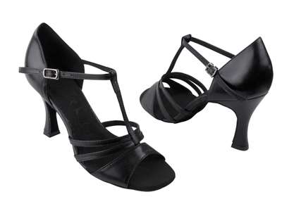 Style SERA1683 Black Leather - Ladies Dance Shoes | Blue Moon Ballroom Dance Supply