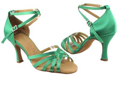 Style SERA2613 Green Satin - Ladies Dance Shoes | Blue Moon Ballroom Dance Supply