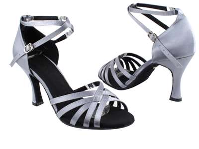 Style SERA2613 Grey Satin - Ladies Dance Shoes | Blue Moon Ballroom Dance Supply