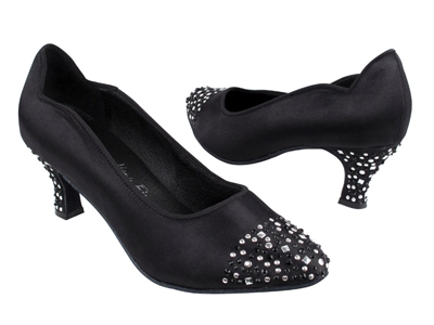 Style SERA5501 Black Satin - Ladies Dance Shoes | Blue Moon Ballroom Dance Supply