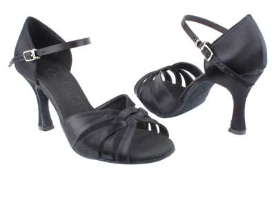 Style SERA6721 Black Satin - Ladies Dance Shoes | Blue Moon Ballroom Dance Supply