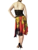 Style Red Peacock Print  Chiffon Circle Tango Skirt - Dancewear | Blue Moon Ballroom Dance Supply