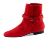 WK Harper Red Suede Dance Boot low Heel - Women's Dance Boots | Blue Moon Ballroom Dance Supply