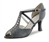 Werner Kern Holly Black Silver Brocade 2.6" Heel - Women's Dance Shoes | Blue Moon Ballroom Dance Supply