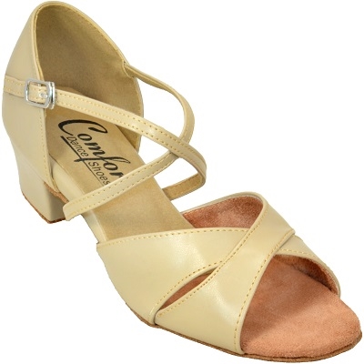 Comfort Wide Cross Ladies Dance Sandal  Tan Leather - Womens Shoes | Blue Moon Ballroom Dance Supply