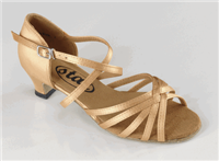 Style SDS Girls Flesh Satin 1.3" heel Latin Shoe- Girls Dance Shoes | Blue Moon Ballroom Dance Supply