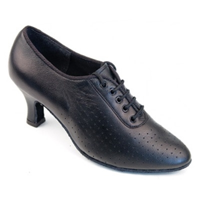 Style SDS Tabit Black Leather 2.2" Cuban Heel Shoe | Blue Moon Ballroom Dance Supply