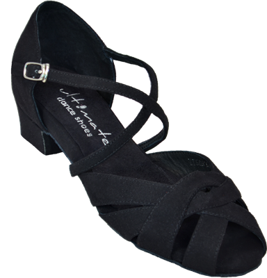 Ultimate Wrapstar Black Microsuede - Ladies Cuban and Practice Heels | Blue Moon Ballroom Dance Supply