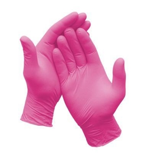 Alasta Shimmer Pink Nitrile Exam Gloves Medium
