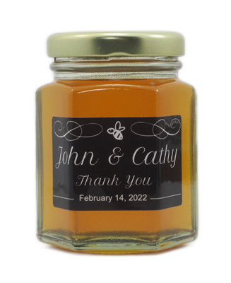 Honey Wedding Favours Canada, Ontario. 140g jar.