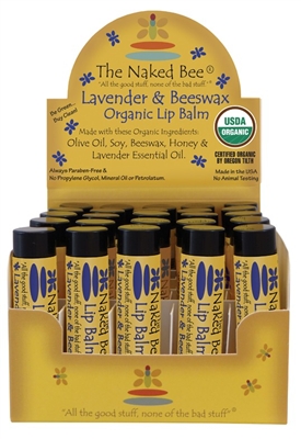 The Naked Bee Lip Balm Lavender & Beeswax .15 oz stick