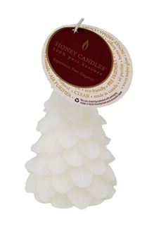 Beeswax White Yule Tree candle