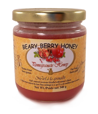 Creamed honey mixed with natural pomegranates