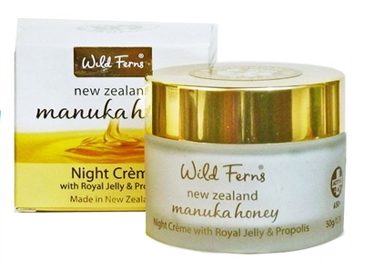 Wild Ferns Gold Night Cream in Glass Jar with Royal Jelly and Propolis
